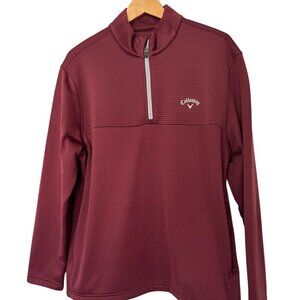 NWOT Callaway Mens Lightweight 1/4 Zip Golf Pullover Size Large Burgandy